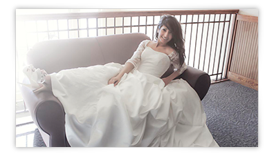 A custom wedding dress