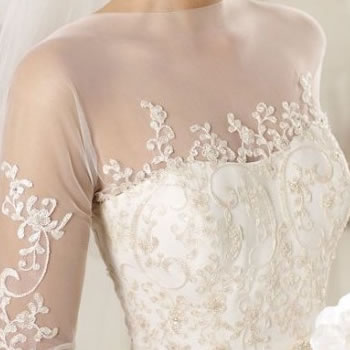 Sheer illusion lace sleeves